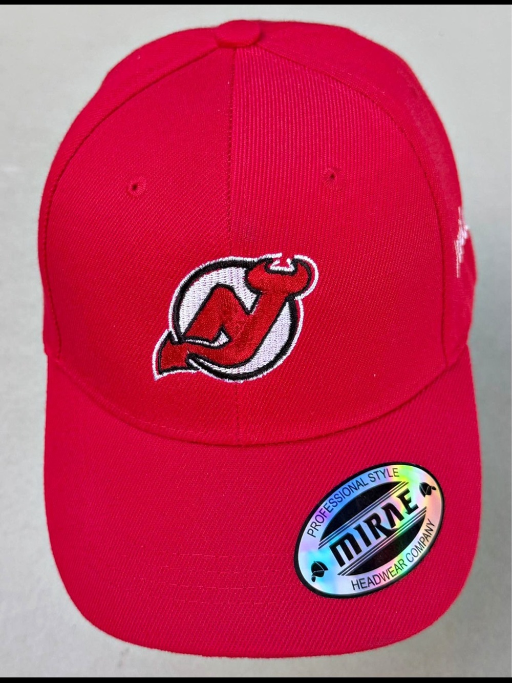 Mirae Headwear Company Professional Red Baseball - Embroidered New Jersey Devils